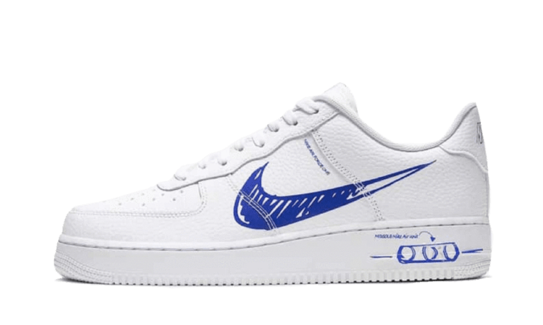 Air Force 1 Low Sketch Blue Swoosh | איירפורס נמוכות