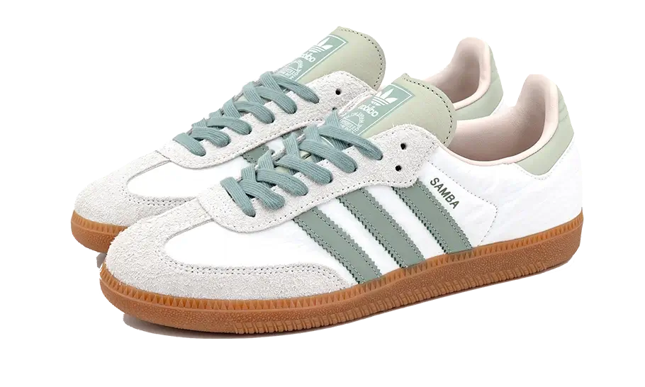 Adidas Samba OG Cloud White Silver Green | אדידס סמבה