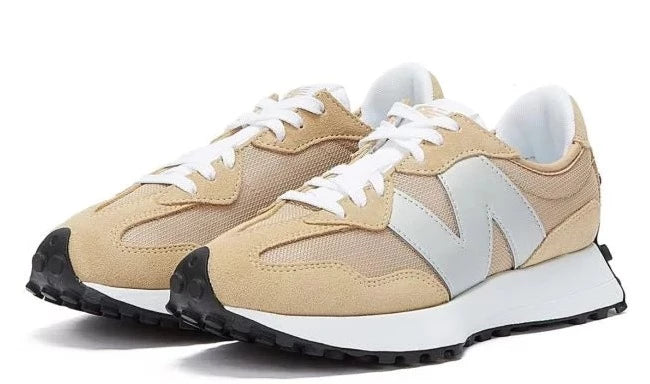 NEW BALANCE 327 WOMENS BEIGE / SILVER TRAINERS